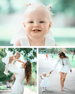 Porodični kadrovi sa krštenja, mama i dete
